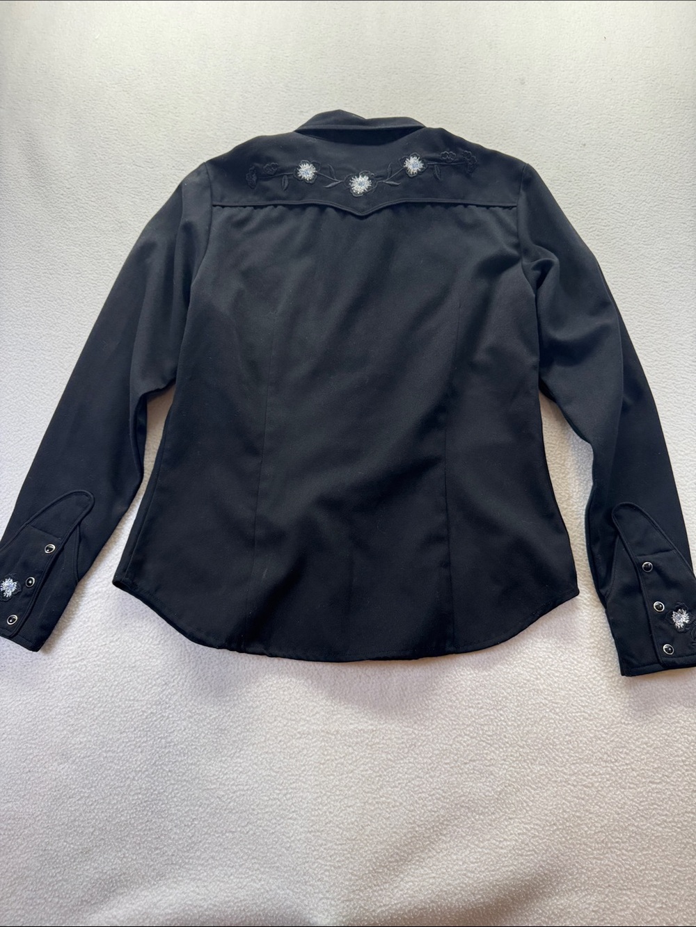 Vintage Roper Denver Colorado Black Embroidered Western Snap Shirt Women’s M - Picture 3 of 11